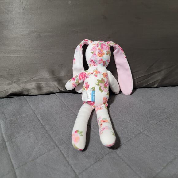 Albetta Plush Lot Pink White Floral Bunny Rabbit Knit Rainbow Rattle Floppy - Picture 4 of 10